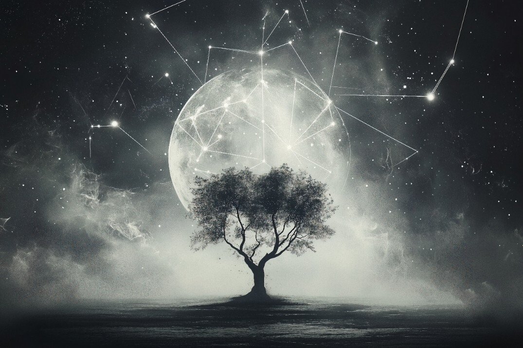 Naklejkomania Magnetische radiatorfolie Mystical Moon radiatorafdekking