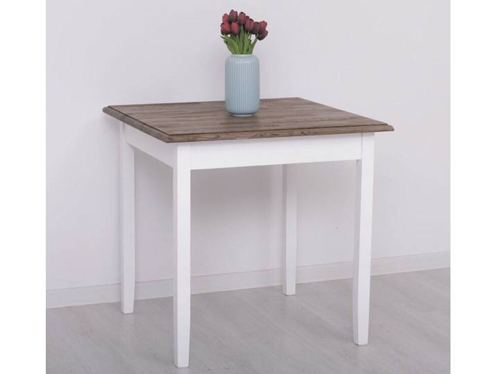 Quadratischer Landhaustisch - 80 x 80 cm Eichenplatte