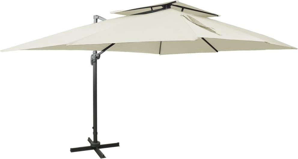 Maison Exclusive - Ampelschirm mit Doppeldach Sand 400 x 300 cm