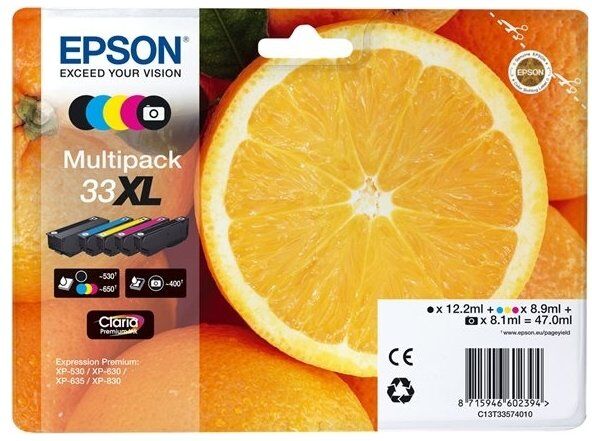 Epson 33 Blækpatroner, Xl Sampak