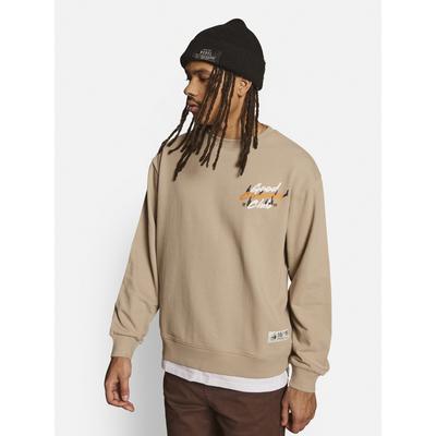 Sweatshirt REDEFINED REBEL "Redefined Rebel Sweat RRRafael Sweat", Herren, Gr. S, beige (string), Fleece, 100% Baumwolle, lang, Rückenausschnitt, Sweatshirts Sweatshirt