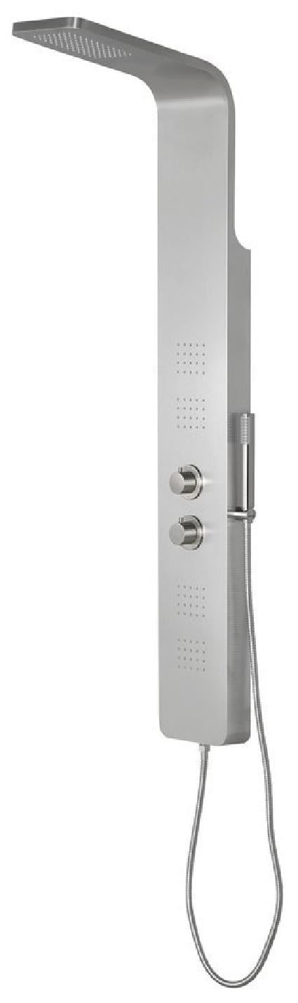 Sapho PRESTIGE douchepaneel met thermostaatkraan, geborsteld roestvrij staal, 200 x 1400 mm