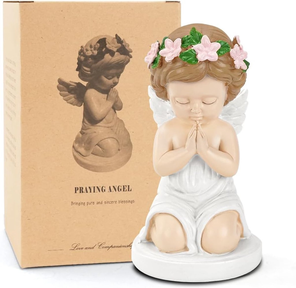 Beschermengel Figuur - Biddend Beeldje voor Decoratie en Condoleance