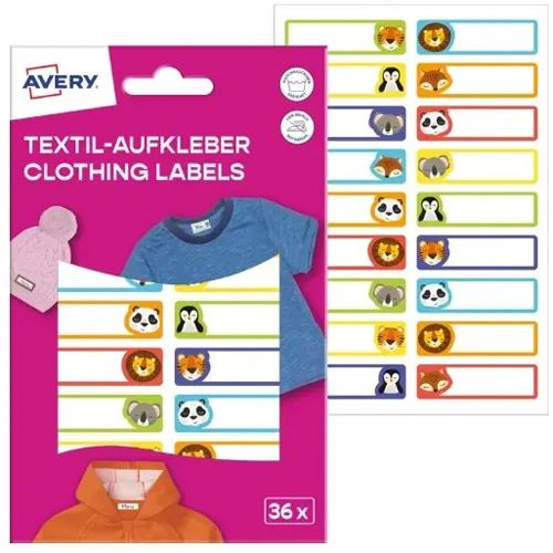 AVERY Zweckform Namensetiketten farbsortiert 36 Stück 46,0 x 13,0 mm