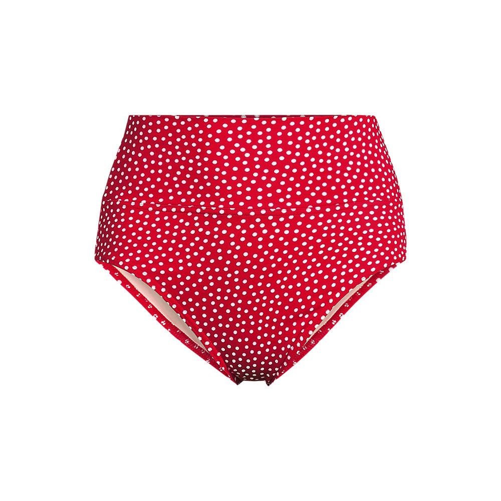Bikinihose zum Umschlagen, High Waist, für Damen, Damen, size: regular, Rot, Nylon-Mischung, by Lands' End