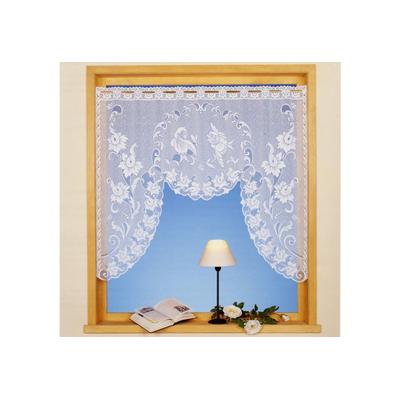 Scheibengardine WECKBRODT "Loren", weiß, B:120cm H:95cm, Jacquard, Polyester, Gardinen, Bistro, Gardine, Jacquard, floral, Vögel, geblümt, HxB: 95x120, Store