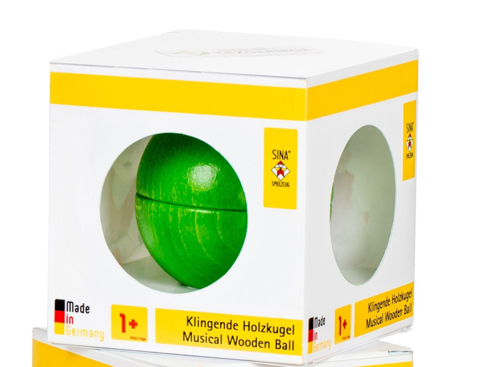 SINA Geluidmakende houten bal, groen, 5 x 5 x 5 cm