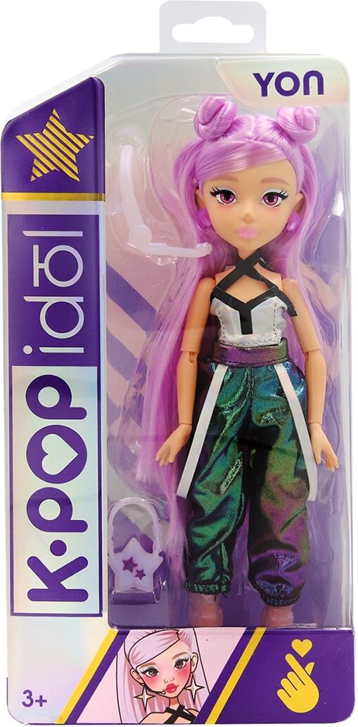 Imc Toys Muñeca K-Pop Idol Fashion Doll yon incluye 3 Accesorios .