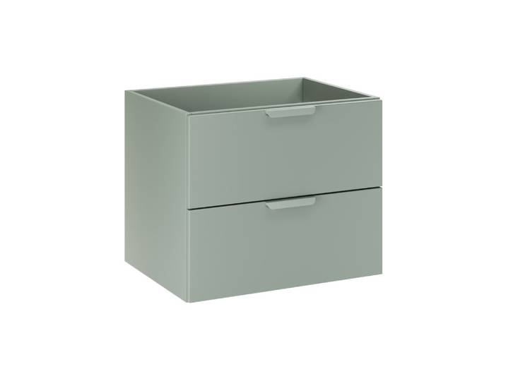 Meuble Sous Vasque Oster 60 Cm Vert Sauge Suspendu Avec 2 Tiroirs