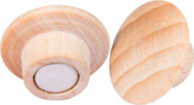 Magnet Legamaster WOODEN, 5 Stück, für Legamaster White und -Glasboards, ⌀ 25 x H 15,5 mm, Buchenholz, lackiert