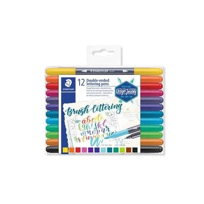 STAEDTLER Schreib- und Zeichbedarf 3004 Doppelfasermaler Handlettering, 12er Set