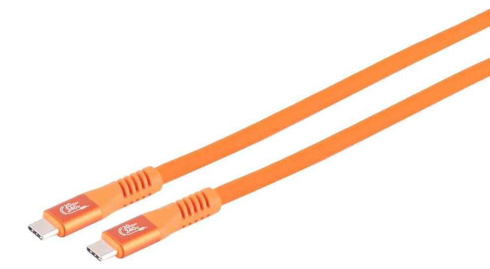 S-CONN USB-C oplaadkabel 3.2 met 240W maximale connectiviteit, Oranje