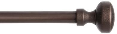TOWN & COUNTRY EVERYDAY Modern Rounded Cap Single Curtain Rod & Finial Set