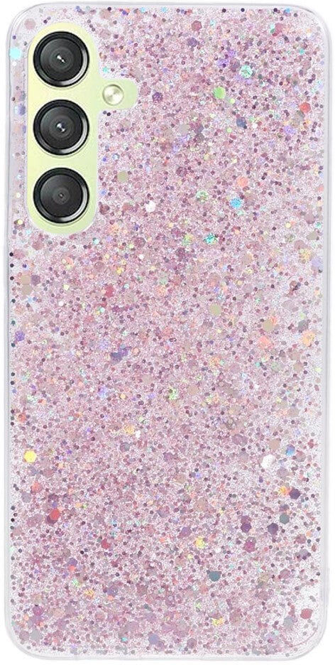 INCOVER Samsung Galaxy S24 Glitter Bagside Cover - Pink
