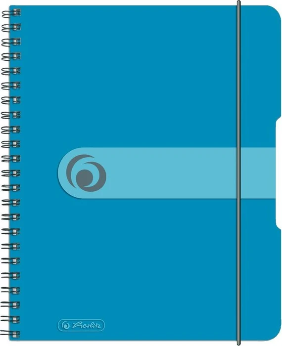 Herlitz Spiralblock "to go" PP-Cover A5 80 Bl. transp.Blau