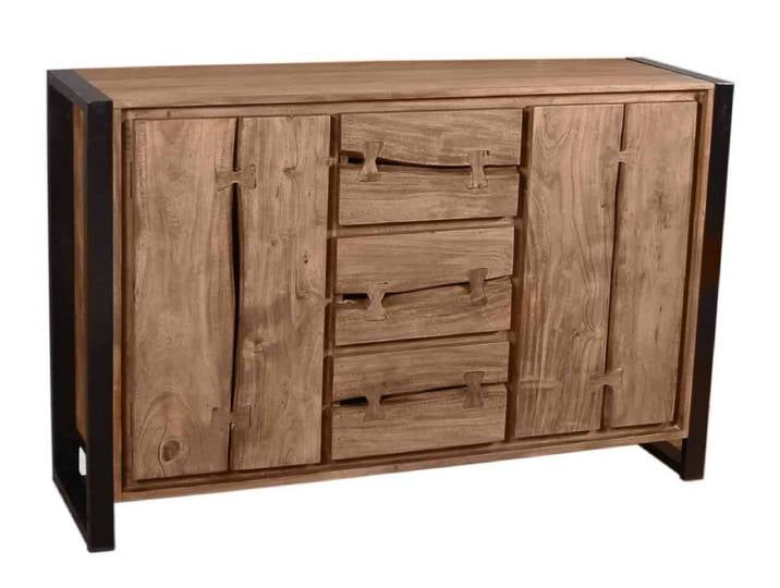 Sideboard 'Westend' Massivholz, Metall Akazie Modern Indien Indisch