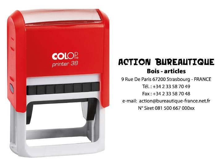 Colop Tampon encreur personnalisable Printer 38 - Rouge - 7 lignes
