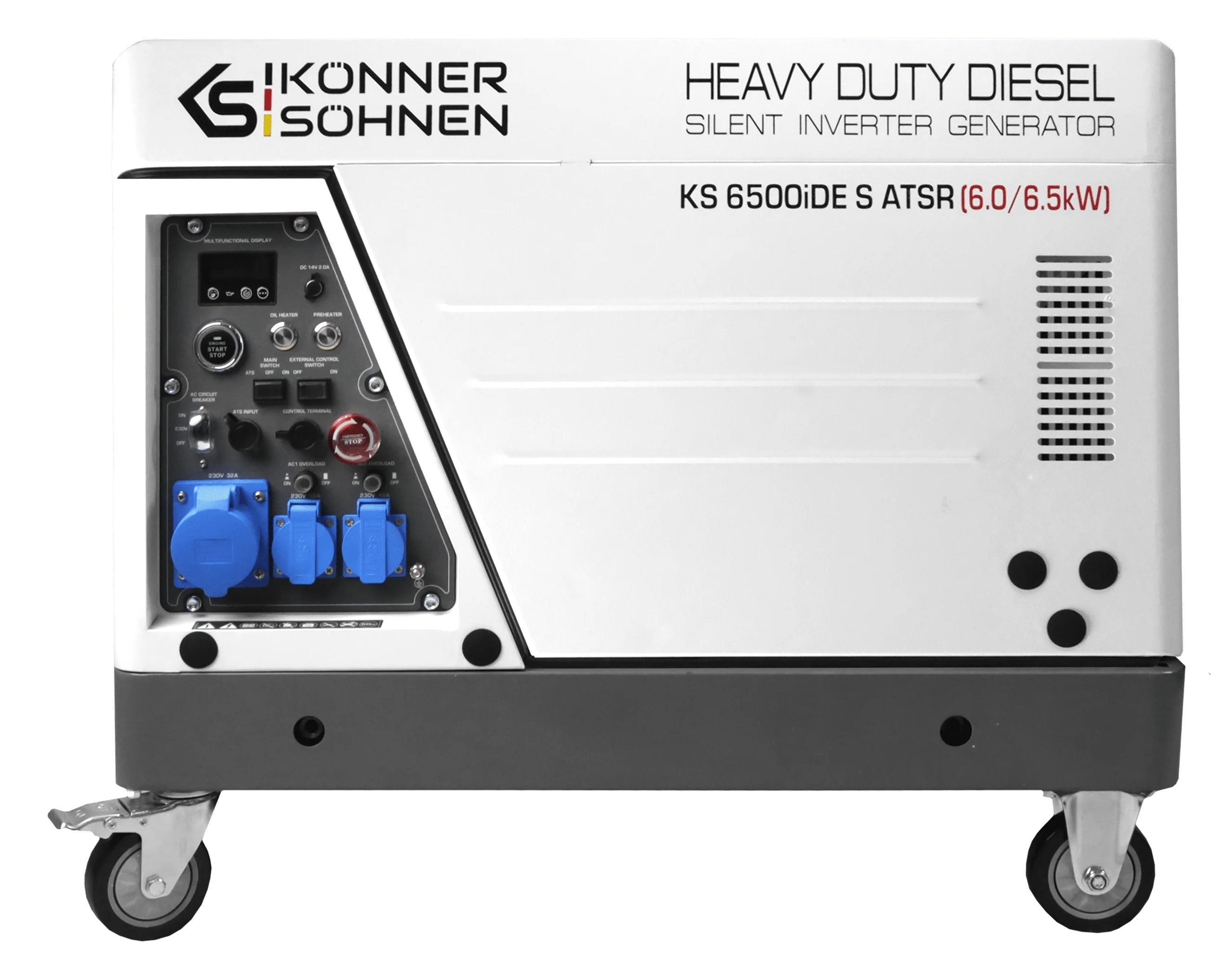 Diesel Inverter Generator KS 6500iDE S ATSR - 6 kW, leise, schallgedämmtes Gehäuse