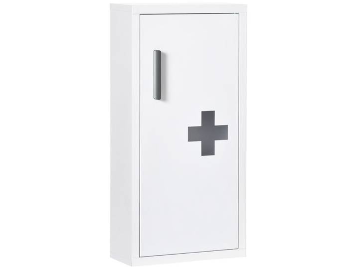 Kleankin cabinet médical cabinet de premiers soins blanc avec 3 compartiments fermeture magnétique pharmaceutique 40x15x53.5cm