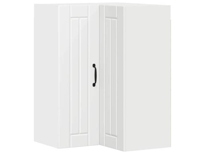 IBUQDDV Wand-Eckschrank Lucca Weiß 57 x 57 x 80 cm Holzwerkstoff Minimalistisches Design, klare Linien, robuste Konstruktion, für Küchenlayouts, langlebiger Holzwerkstoff