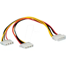 ROLINE 11031005 - 4 Pin HDD Buchse > 2x 4 Pin HDD Stecker, 0,3 m
