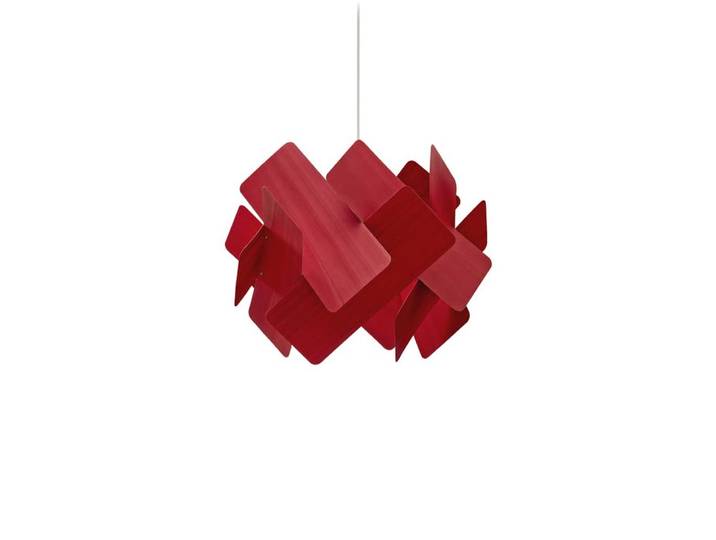 LZF LUZIFER lampe à suspension ESCAPE rosace nickel (Rouge - Vernis à bois)