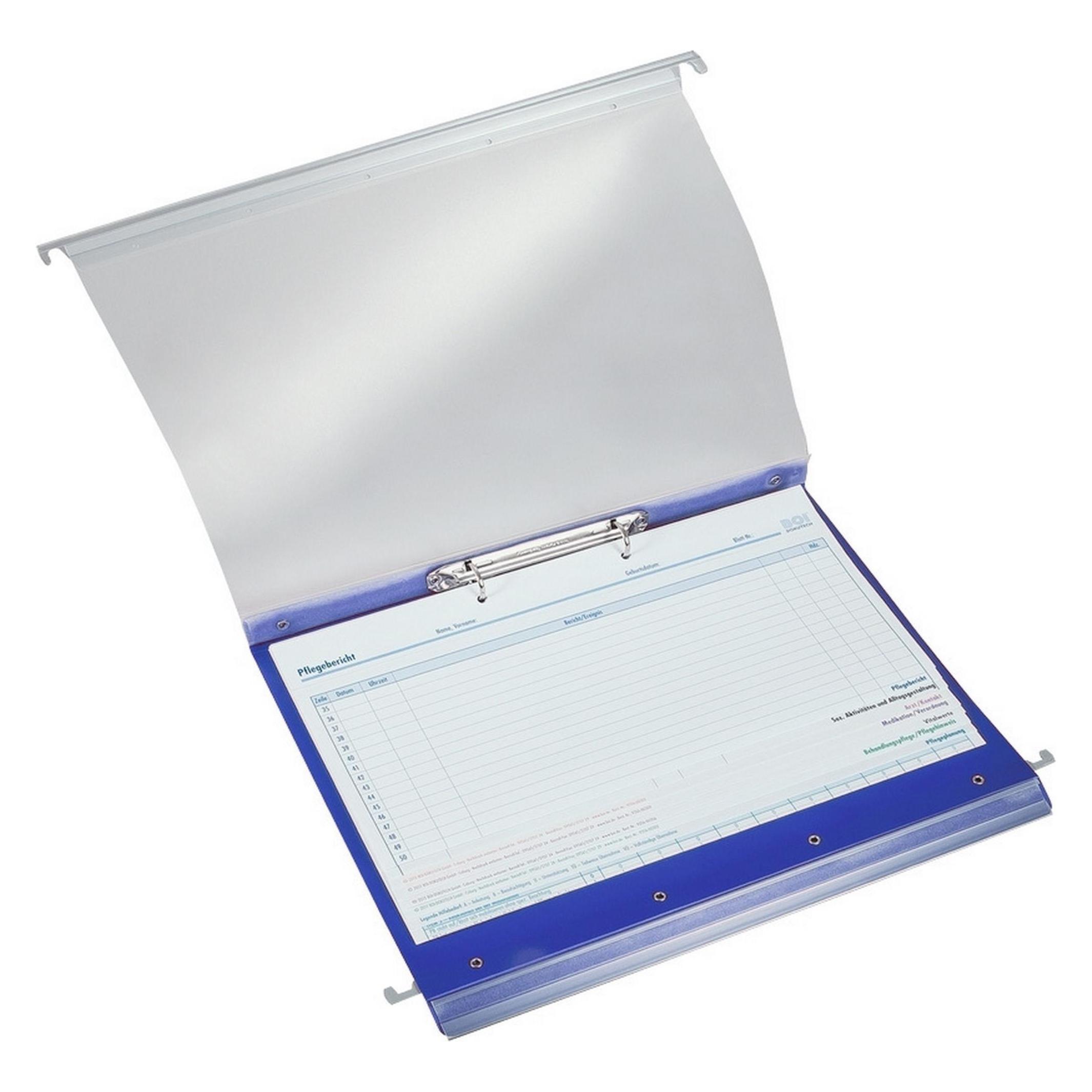 Boi Dokutech Patienten-Dokumentations-Hängemappe 2-Ringe Click 2 Stationär blau Boden: 2,5 cm (A4, 1x) (9109-00002-B)