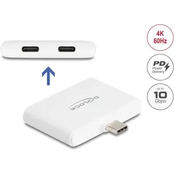 DELOCK USB-C Adapter > USB-C Daten 10 Gbps & Video 4K 60Hz