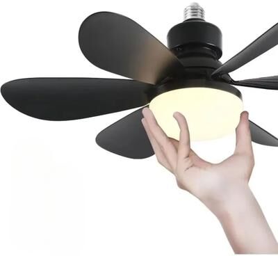 Inspired Finds Modern E27 Ceiling Fan Light With Remote Control And Dimmable LED black 40w 20.47in