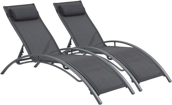 Liegestuhl Set 2 Stück - Verstellbare Aluminium Liegen