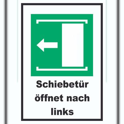HB-Druck Schiebetür öffnet nach links A0 (841x1189mm) Schild