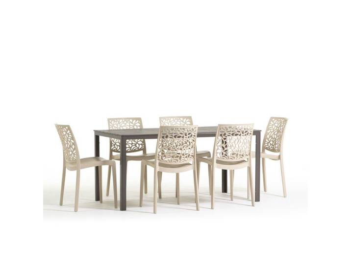 Ensemble de jardin - Thomas - 6 chaises Anna - Fer - Résine - Moderne et raffiné