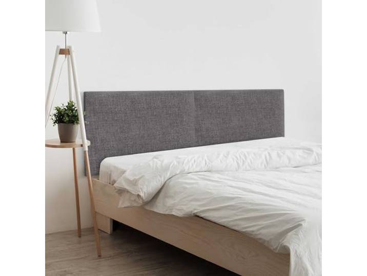 DHOME Plain Natural Linen Headboard gepolstertes Bett Kopfteil Modernes Schlafzimmer TOP Trending (Dunkelgrau, 210cm Dual (Betten 200))