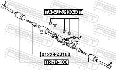 Febest Lagerung, Lenkgetriebe Tabuzj100kit Für Toyota