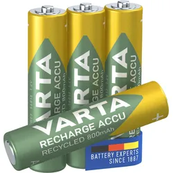 VARTA Recharge Accu Recycled AAA 800 mAh Blister 4