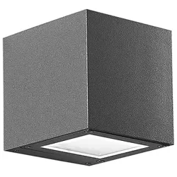 ROSSINI ILLUMINAZIONE Silberne LED-Applikation, 4,5 W, einzelne quadratische Emission, IP65, 3000 K, Anthrazit – Außenwandbeleuchtung aus Aluminiumdruckguss