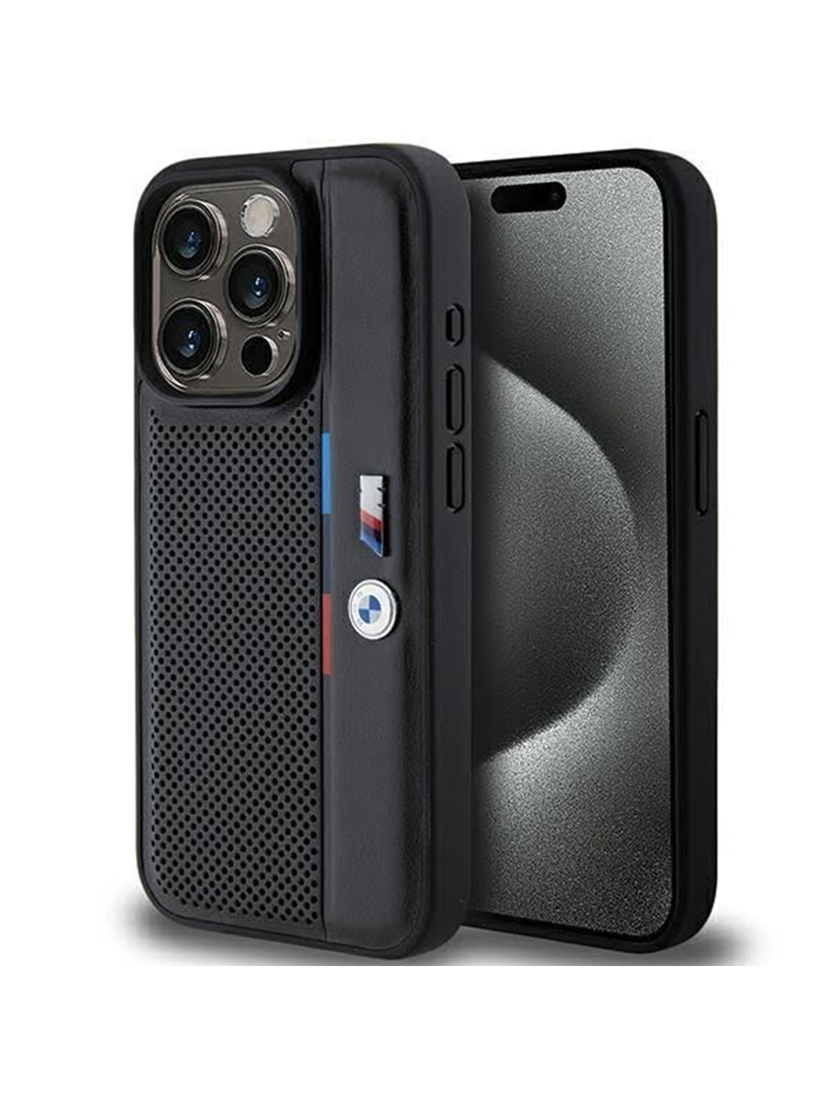 BMW Perforated Tricolor Line case for iPhone 15 Pro - black