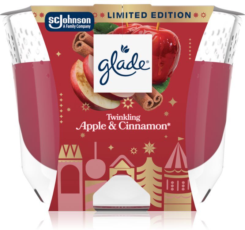GLADE Twinkling Apple & Cinnamon bougie parfumée 204 g