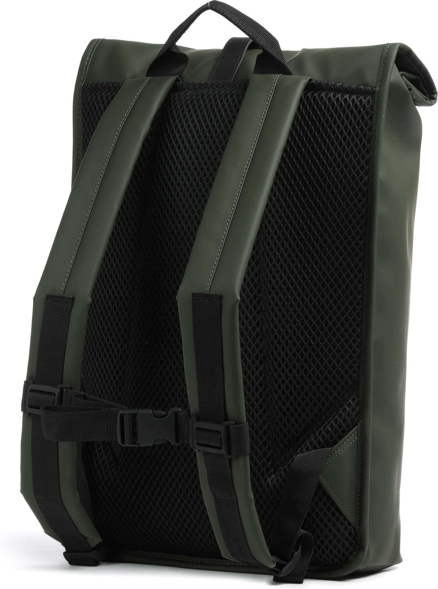 Rains Rolltop Rucksack, grün