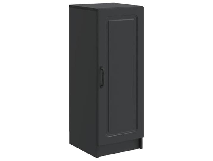 KPOTUERTU Sideboard Schwarz 33 x 34,5 x 87 cm Holzwerkstoff Schwarzes Design, Holzwerkstoff, verstellbare Regale, Schubladen, Schiebetüren, für Küche und Wohnzimmer