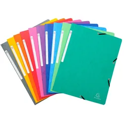 Exacompta 5510E 50x Eckspannmappe aus Manila-Karton 400g/qm, für Format DIN A4. sortiert - Farben sortiert