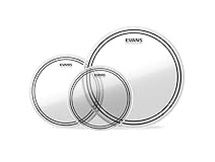 Evans ETP-EC2SCLR-R Rock Packs de Peaux de toms EC2 10 /12 /16 Transparent
