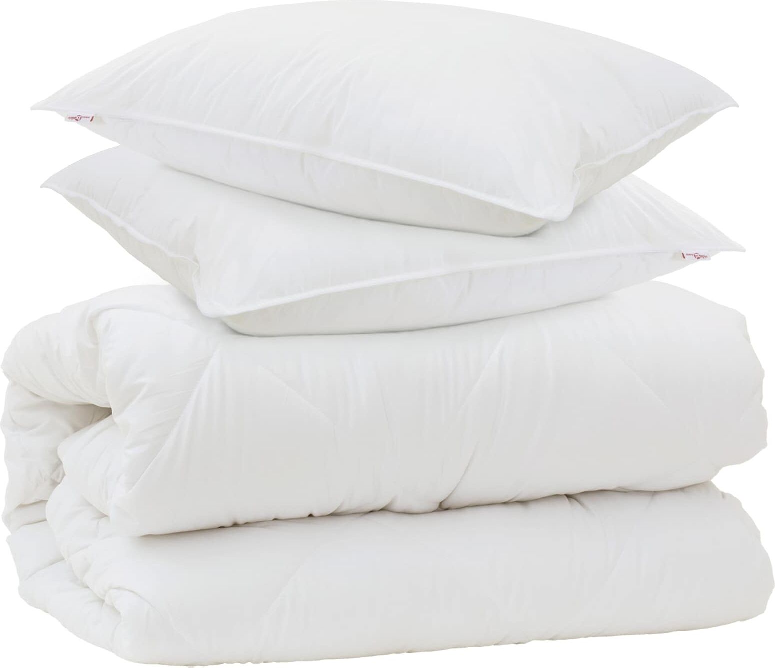vidaXL Couette avec Oreillers avec oreiller 3 pièces Blanc Microfibre