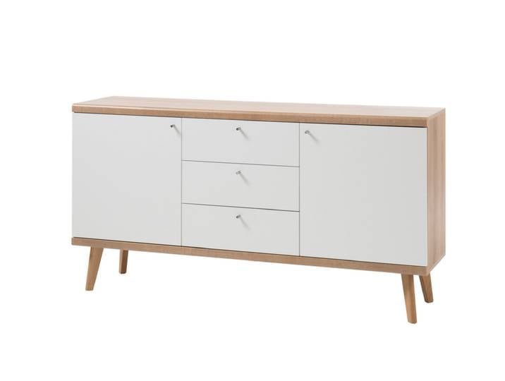 Sideboard LENA_MERLE 160 cm Eiche Riviera NB/ weiß matt