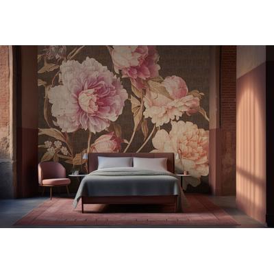 Fototapete LIVING WALLS "Walls by Patel 5 Fototapete Vintage-Blumen", rosa (braun), B:4m H:0m L:2,7m, Vlies, Tapeten, Vintage-Blumen auf 200 g/m² Premium-Vlies