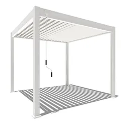 Weide Classic Pergola Aluminium 3x3m mit Lamellendach freistehend weißᅠ