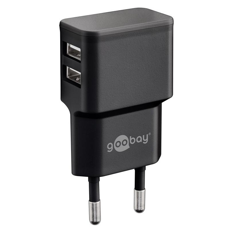 Goobay Dual USB-A Ladegerät mit Apple Lightning Kabel (12 W, 2 Ports) (44995)