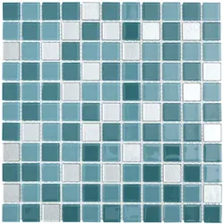 Premium Mosaic Glasmosaik Türkis 30x30 cm glanz MOS25MIX12