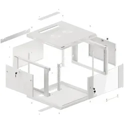 Lanberg Wand- Rack 19 " 6U 600x600mm grau (6 HE, 19 Zoll Rack), Serverschrank, Grau