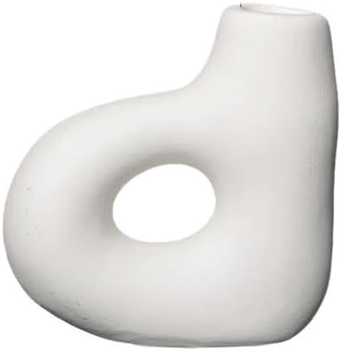 Witte keramische kandelaar voor taperkaarsen en tealights